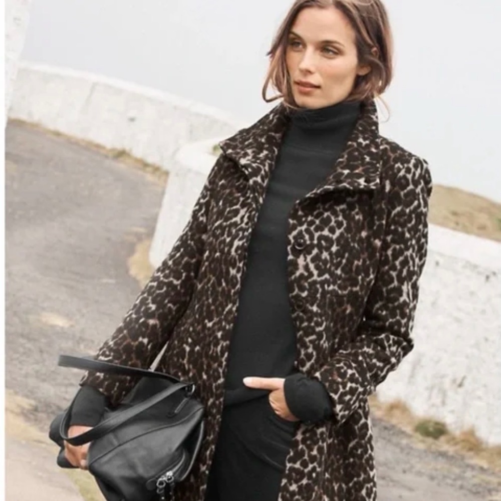 Via Spiga Leopard Print Women's Coat (Size 10)